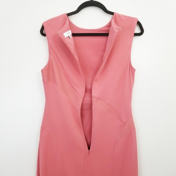 Reiss Danielle Pink Sheath Dress Textured Swirls 8 - Picture 6 of 9